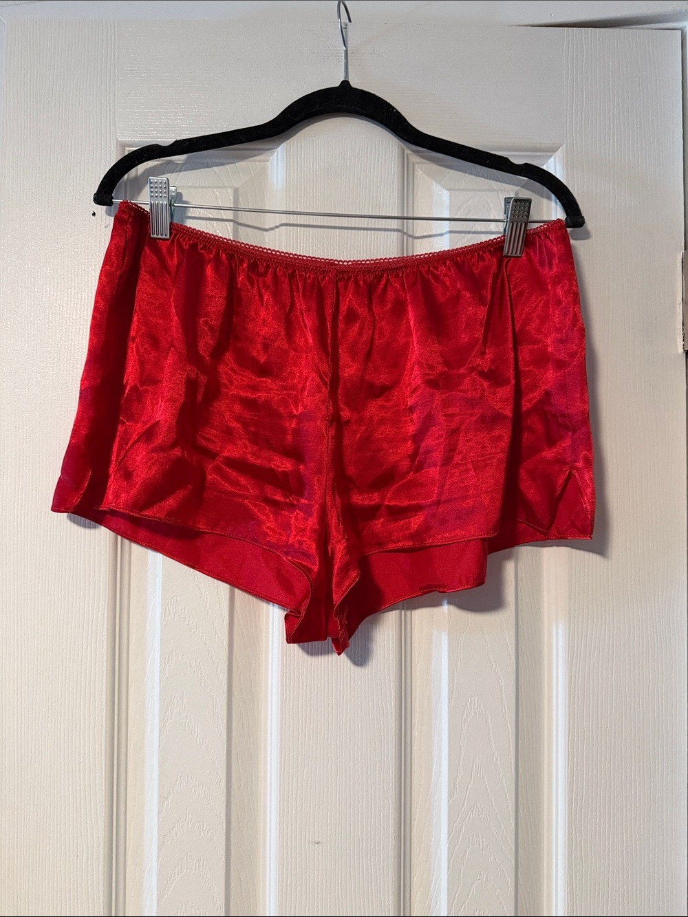Women's Red Satin Sleep Shorts - Luxurious Loungewear